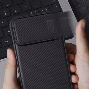Nillkin CamShield S suojakuori iPhone 14 Pro Max:lle panssaroitu kuori kameransuojalla sininen