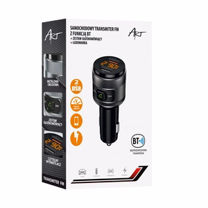 ART FM-lähetin bluetooth 5.0 + 2 x USB A QC3.0 FM-57 musta