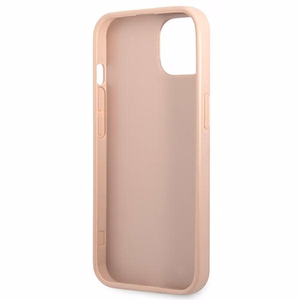 Guess GUHCP13SPSATLP iPhone 13 mini 5.4" vaaleanpunainen/vaaleanpunainen kova kotelo SaffianoTriangle Logo