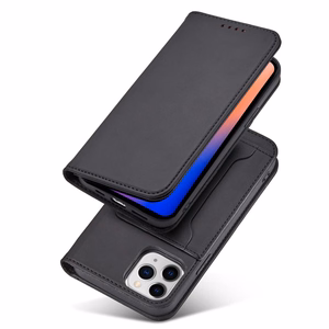 Magneettikorttikotelo iPhone 12 Pro Kotelo kortti lompakko kortin haltija Musta