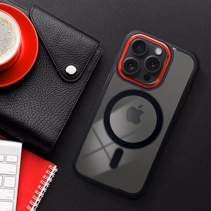 Suojakuori iPhone 16 PRO:lle Color Edge Mag Cover yhteensopiva MagSafe musta-punainen