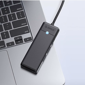 Orico PAPW3AT-U3 USB Hub 4-port 3x USB-A 3.0 with microSD/SD card reader 1.8 m - black