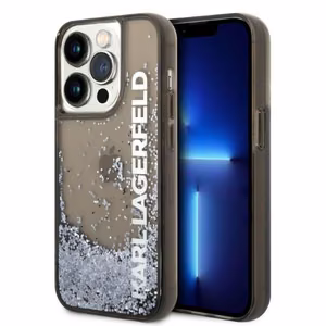 Karl Lagerfeld Liquid Glitter Elong suojakuori iPhone 14 Pro:lle - musta