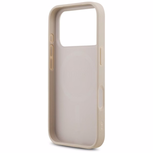 Guess Leather 4G Triangle Strass MagSafe -suojakuori iPhone 18 Pro / 17 Pro – vaaleanpunainen
