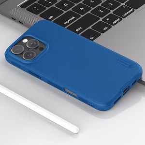 Nillkin Super Frosted Shield Pro magneettikotelo iPhone 16 Pro - sininen