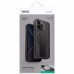 Uniq Heldro Mag Magclick latauskotelo iPhone 15 Pro Max - musta