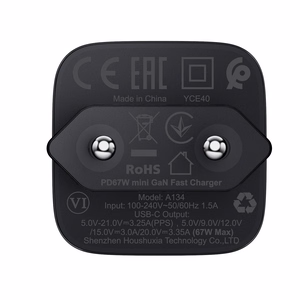 Acefast A134 GaN USB-C -seinälaturi, 67 W, musta