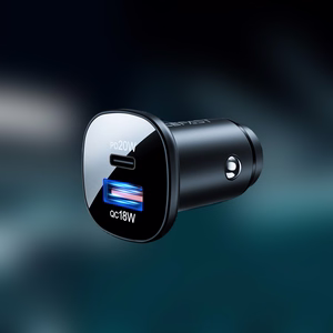 Acefast auton laturi 38W USB Type C / USB, PPS, Power Delivery, Quick Charge 3.0, AFC, FCP musta (B1 black)