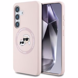 Karl Lagerfeld HC Magneettinen Silikoninen Suojakuori Samsung Galaxy S25 Pluslle Vaaleanpunainen