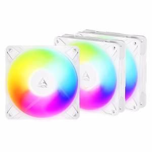 ARCTIC P12 PRO Reverse PWM PST A-RGB High-Performance Fans, 4-pin, 120mm, 3pcs (White)