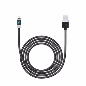 Orico LDA2L USB-A–Lightning, 12 W-kaapeli LED-näytöllä, 0,5 m – musta ja hopeanvärinen