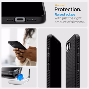 Spigen Liquid Air suojakuori iPhone 16e / 17e:lle - matta musta