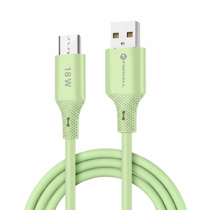 Kaapeli USB A - Micro USB Forcell F-Energy QC3.0 2,4A 18W Silicone 1 m C341 vihreä