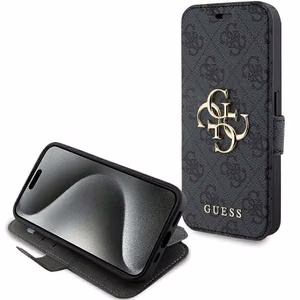 Guess 4G Metal Logo suojakuori iPhone 15 Pro:lle - harmaa