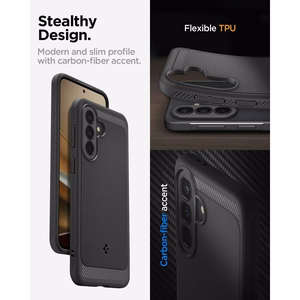 Spigen Rugged Armor -suojakuori Samsung Galaxy A37 5G:lle - musta