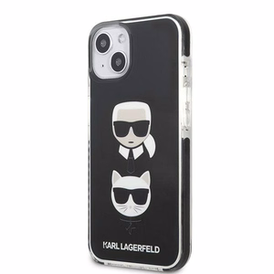 Karl Lagerfeld KLHCP13STPE2TK iPhone 13 mini 5,4 "kovakotelo musta / musta Karl & Choupette Head