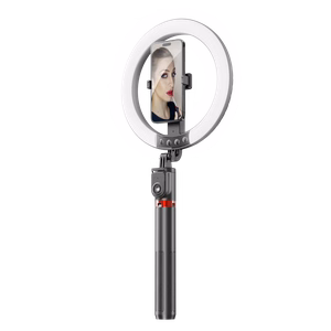 Blavec selfie-rengasvalo Aluminium Aura LED RGB rengas P-50 25cm kolmijalka + kaukosäädin + 2,3 m (RLP50-TRB23) musta
