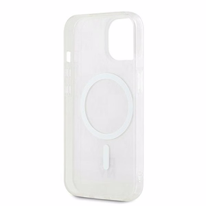 DKNY IML Ruudullinen Mono-kuvio ja Painetut Raidat MagSafe Suojakuori iPhone 15 / 14 / 13:lle - vaaleanpunainen