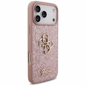 Guess Fixed Glitter Big 4G -suojakuori iPhone 18 Pro Max / 17 Pro Max -malleille, vaaleanpunainen