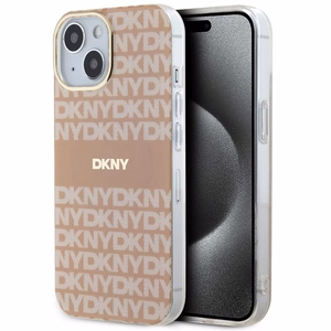 DKNY IML Mono ja Raita MagSafe Suojakuori iPhone 15 Plus / 14 Plus:lle - vaaleanpunainen