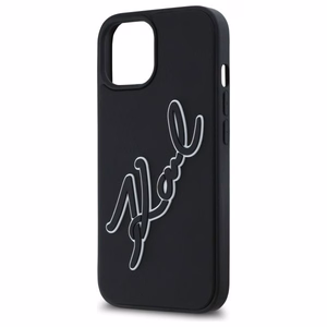 KARL LAGERFELD Suojakuori iPhone 15:lle KLHCP15S3DRKSDLK (3D Rubber Signature) musta