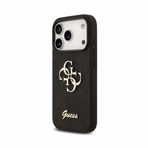 Case Guess PU Fixed Glitter 4G Metal Logo Apple iPhone 18 Pro black