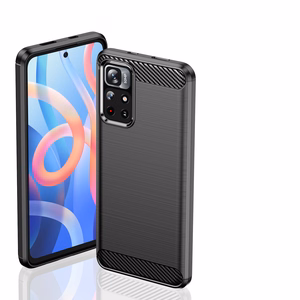Carbon Case Joustava kansi Hylsy Xiaomi Redmi Note 11 musta