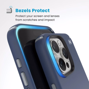 Speck Presidio2 Pro -suojakuori MagSafe- ja ClickLock-tuella iPhone 16 Pro Max:lle, Coastal Blue/Dust Grey