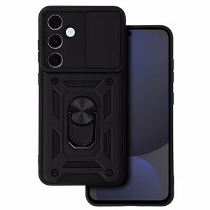 Slide Camera Armor Suojakuori Samsung Galaxy S24 FE:lle musta