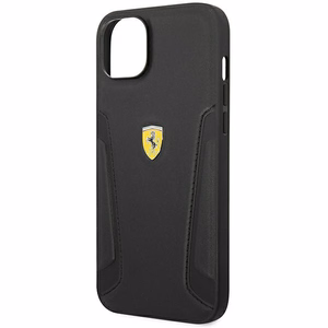 Ferrari FEHCP14MRBUK iPhone 14 Plus 6.7" musta/musta kovakotelo nahkainen leima sivut