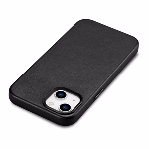 iCarer Case Nahkakotelo iPhone 14 Plus -puhelimelle aito nahkakotelo musta (yhteensopiva MagSafe)
