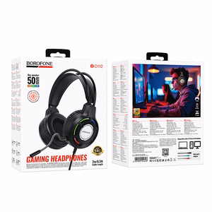 Borofone Headphones BO112 Wave gaming with microphone black