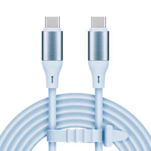 Kruger&Matz Basic USB-C–USB-C-silikonikaapeli, 100 W, 1 m, sininen