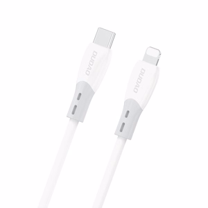 Dudao L25SX 30W USB-C - Lightning -kaapeli pehmeällä silikonisuojalla 2m - valkoinen