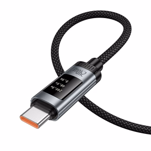 Kaapeli USB-A USB-C Hoco PD 6A 240W 1,2 m U148 digitaalinäytöllä musta
