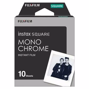Fujifilm Instax Square Monochrome – monochrome instant film, 86 × 72 mm, 62 × 62 mm image, 10 sheets