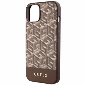 Guess GUHMP14MHGCFSEW iPhone 14 Plus 6.7 ruskea/ruskea suojakuori GCube Stripes MagSafe