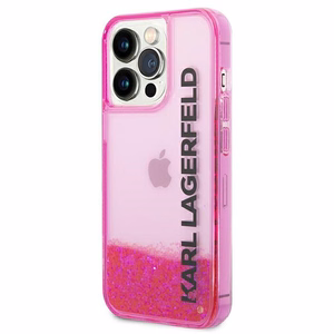 Karl Lagerfeld KLHCP14XLCKVF iPhone 14 Pro Max 6.7 vaaleanpunainen / vaaleanpunainen kovakuori Liquid Glitter Elong