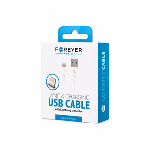 Forever Kaapeli USB - Lightning 1,0 m 1A valkoinen