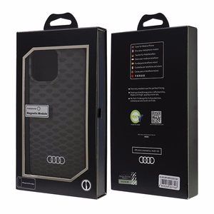 Audi IML Stitching Pattern MagSafe iPhone 16 Pro Max 6.9" Musta/Musta Kova Suojakuori AU-IMLMIP16PM-Q5/D3-BK