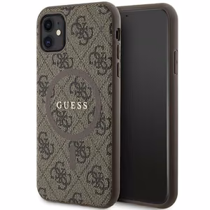 Guess 4G Ring Classic Logo MagSafe Suojakuori iPhone 11:lle - ruskea