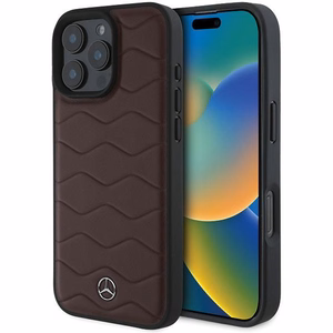 Mercedes MB Waves Nahkainen Suojakuori iPhone 16 Pro Max:lle - Punainen