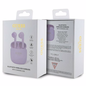 Guess GUTWST26PSU TWS Bluetooth-kuulokkeet + telakka-asema - violetti Classic EST Logo
