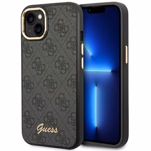 Guess GUHCP14MHG4SHK iPhone 14 Plus 6.7 "musta / musta kova kotelo 4G Vintage Gold Logo