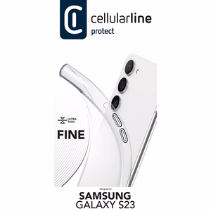 Cellularline Fine suojakuori Samsung Galaxy S23 -laitteelle, läpinäkyvä