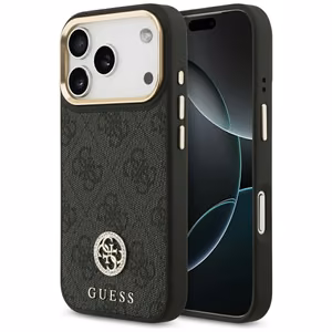 GUESS Suojakuori IPHONE 17 Pro MagSafe GUHMP17LP4GRMDEK (PU W/ 4G Strass Logo) musta