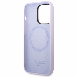 Guess GUHMP14LSBPLU iPhone 14 Pro 6.1 violetti/violetti kovakuori Silicone Logo Plate MagSafe