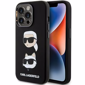 KARL LAGERFELD Suojakuori IPHONE 15 Prolle KLHCP15LSDHKCNK (Silicone KC) musta