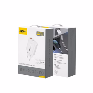 A6MaxL 20W USB-A USB-C Wall Charger with 1m USB-C - Lightning Cable - White