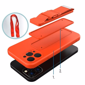 Rope Case Silicone Cover with Lanyard Purse Lanyard Strap for Xiaomi Redmi Note 11 Pro Pink